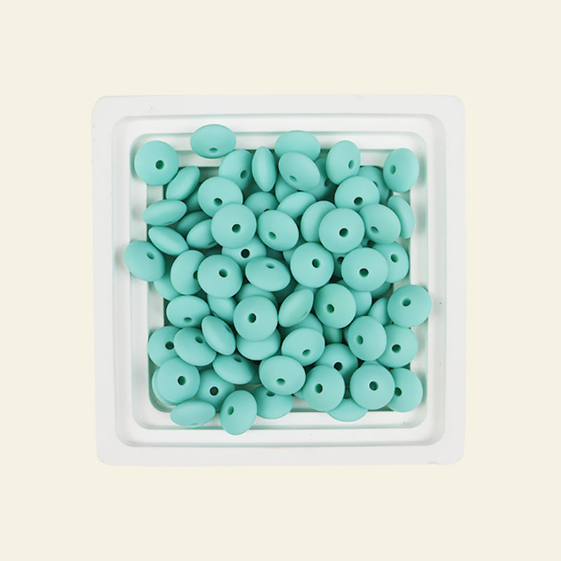 Wholesale  100pcs/pack Silicone single color 12mm abacus beads flat beads